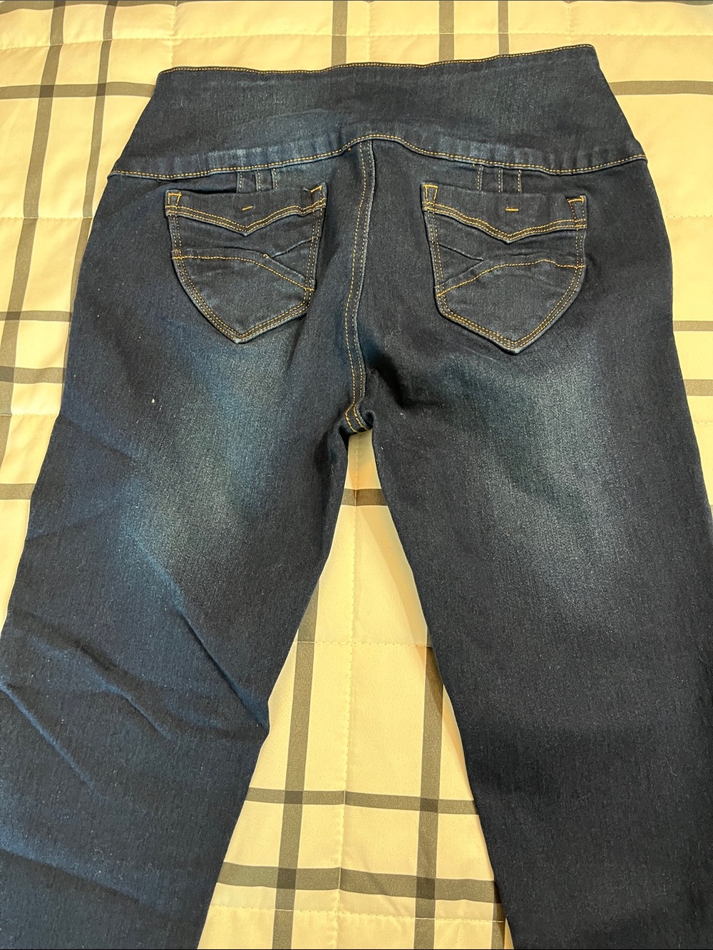 Abella Dark Indigo Women's Jeggings with Back Pocket Stitching